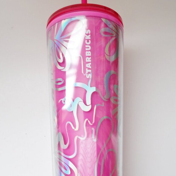 Starbucks Cold Beverage Tumblers Bundle of 2  with Straws Pink & Purple - Picture 3 of 13